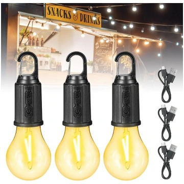 Uzlādējama kempinga lampa, 3 gabali kempinga gaism