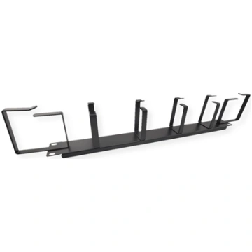 1U 19" cable management, 6 metal rings, black, Val
