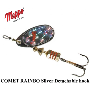 Rotējošais māneklis Mepps Comet RAINBO Silver Deta