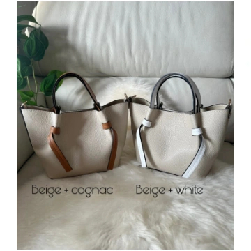 SANDRA small - Beige/ cognac