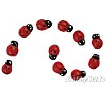 Koka dekors "Ladybird", 1cm, 24 gab