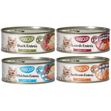 MOOCHIE TUNA & SALMON ENTRÉE IN BONE BROTH 156g un