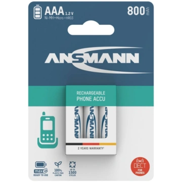 12x3 Ansmann maxE NiMH bat. Micro AAA 800 mAh DECT