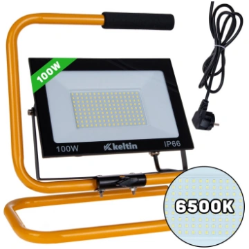 LED prožektors 100W ar statīvu, auksti balts 6500K