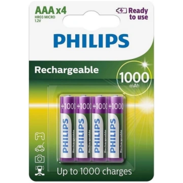 Philips AAA baterijas lādējamas 4gb (8712581634490