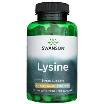 Swanson lizīns, 500 mg brīvā formā - 100 kapsulas