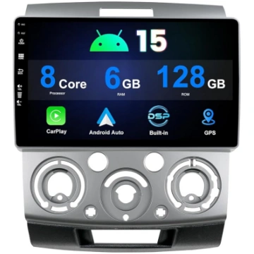 2 DIN auto radio Android 15 9" IPS priekš Ford Ran