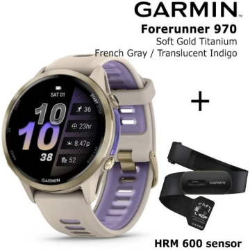 GARMIN Forerunner 970, Soft Gold Titanium, French 