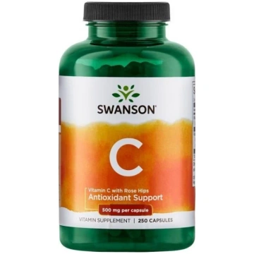 Swanson SWANSON C vitamīns 500 + mežrozītes - 250 