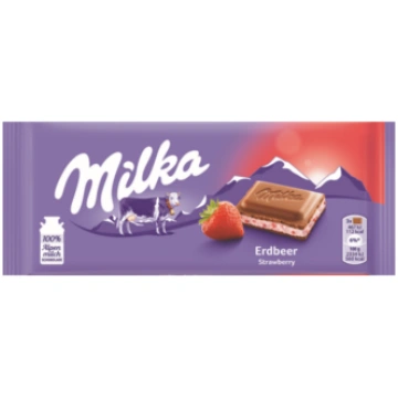 ŠOKOLĀDES TĀFELES MILKA STRAWBERRY 100G