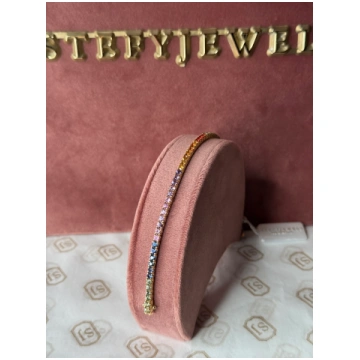 BRACCIALE TENNIS IN ORO GIALLO 18 KT CON ZAFFIRI R