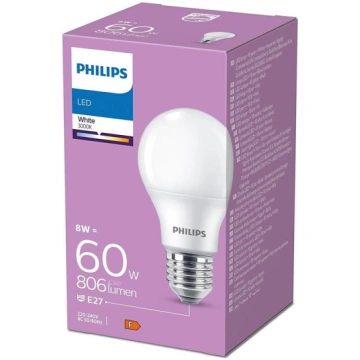 LED Spuldze Philips A60 E27/8W/230V 3000K