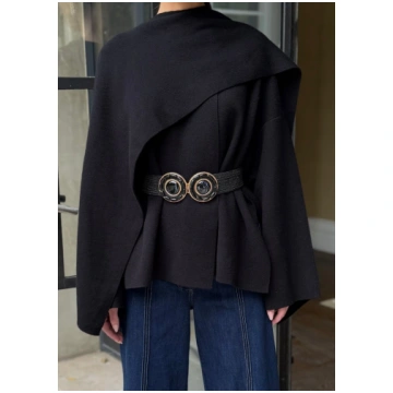 Devin Double Circular Buckle Elastic Woven Belt - 
