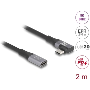 Delock USB 20 Gbps extension cable angled left / r