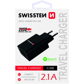 Telefona lādētājs Swissten, USB/AC/DC