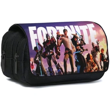 Doyomtoy Game Theme Double Zip Canvas Pencil Case,