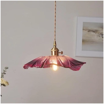 Piekaramā gaisma Vintage LED stikla violeta ziedu 