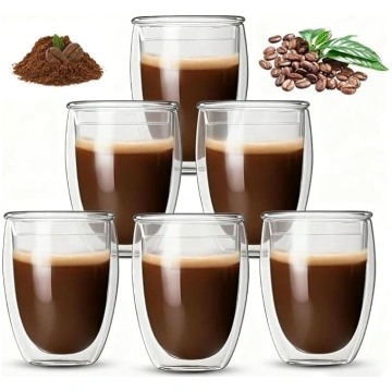 Latte Macchiato glāzes, 6 glāzes, 350 ml, dubultās