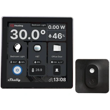 Shelly Wall Display WiFi/BLU (Black) + BLU HT (Bla