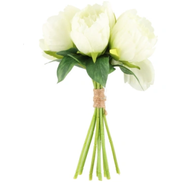 Mākslīgo ziedu pušķis 26cm baltas peonijas