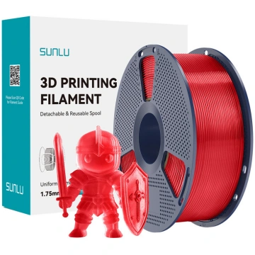 Sunlu PLA+ Filament (Transparent Red)