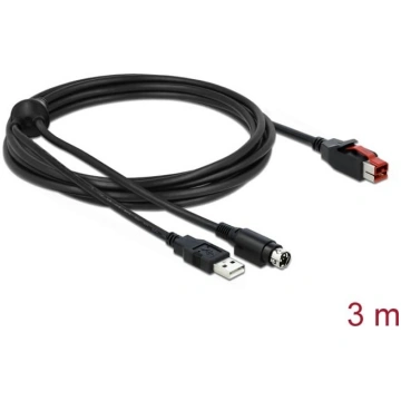 Delock PoweredUSB cable male 24 V to USB Type-A ma