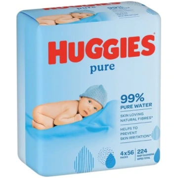 Huggies Mitrās salvetes Pure, 4x56gab