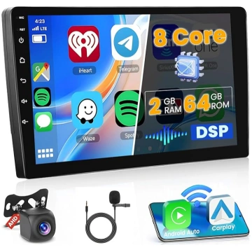 Bezvadu Carplay auto radio 2 DIN Android, 2G + 64G