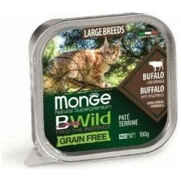MONGE BWILD Cat Large Breed buffalo with vegetable