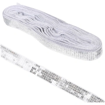 iplusmile 1 Rolle Paillettenborte Silber 20 Yard M