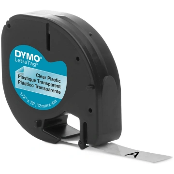 DYMO LetraTag plastmasas lente 12 mm x 4 m / melna