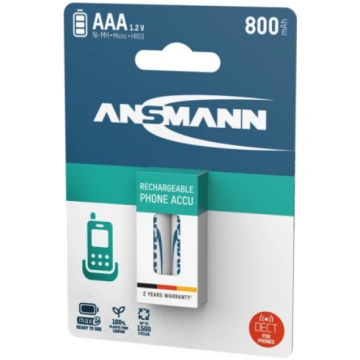 Akumulatoru baterijas AAA 800 Phone 2gab., Ansmann