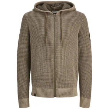 Jack & Jones Zip Knit Hoodie Crockery - Džemperi u