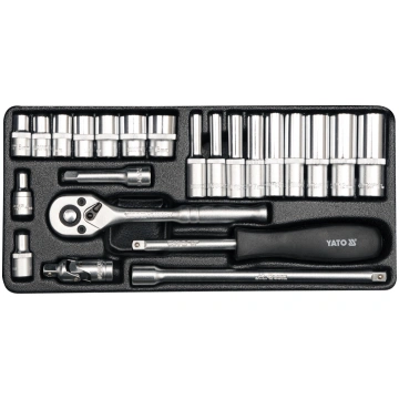 Tool Set 1/4", 23 pc, metall case (YT-14421)
