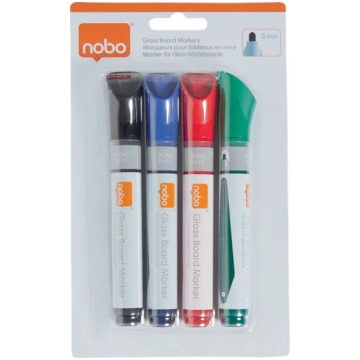 Baltās tāfeles marķieris Nobo Glass Whiteboard, 3 