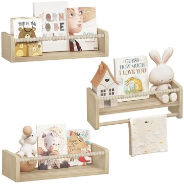 WOLTU Set of 3 Children"s Bookcases, 40 cm Wall Sh