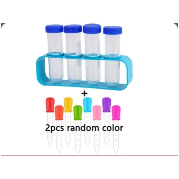 Lielās mēģenes statīvā un 2 pipetes - komplekts