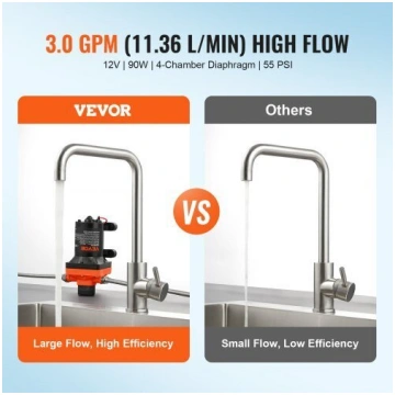12V diafragmas ūdens sūknis, 11.36 L/min Vevor