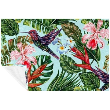 BestIdeas pavasara sega ar tropu palmām, putniem, 