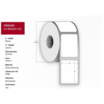 Capture - labels - 30960 label(s) - 76 x 25 mm (al