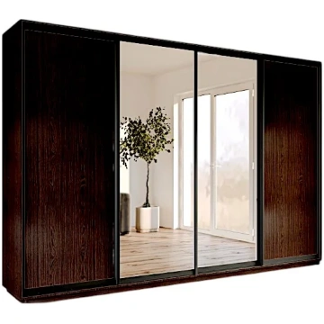 Skapis ar 4 bīdāmām durvīm un spoguli 280/240/60 c