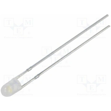 LED; white warm; 3mm; 750÷1120mcd; 40°; Front: con