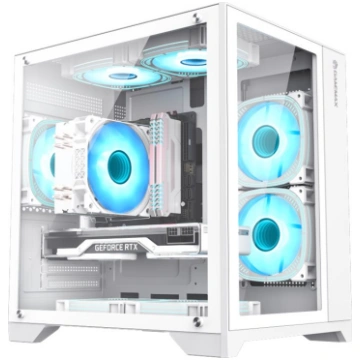 Gamemax Infinity MINI WH Tower FlexATX White Trans
