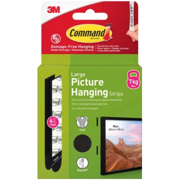 Command Strips, 3M lielie, komplekts 4 gab., melni