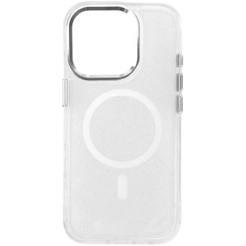 iPhone 16 Pro Glitter Case MagSafe apvalks – balts