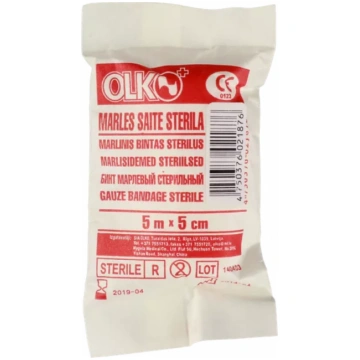 Marles saite sterila 5cm x 5m, neapstrādāta mala, 