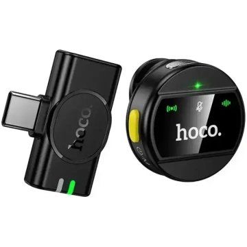 Hoco L21 bezvadu USB-C mikrofons – melns