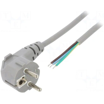 Cable | CEE 7/7 (E/F) plug angled,wires | 2m | gre