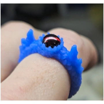 Dragon castle ring with garnet US 8.5