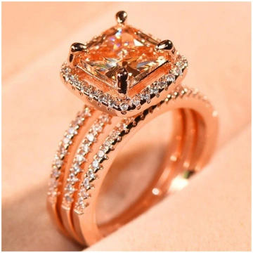 14 k Rose Gold Krāsa Topāza gredzenu komplekts Sie